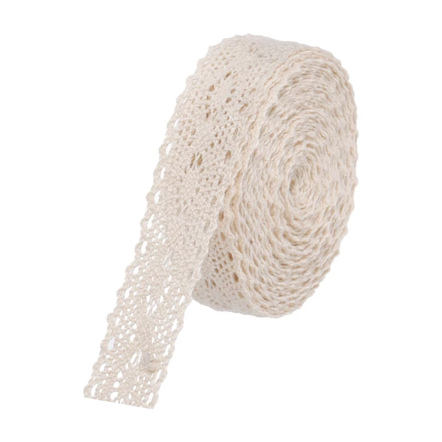 Lace Ribbon 30 Yards 1 Inch Cotton Lace Trim Beige Style 14