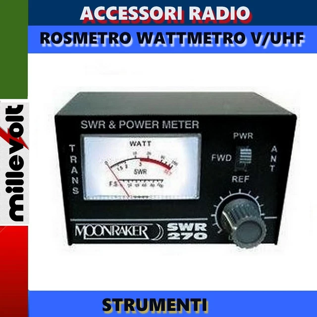 Workman SWR/Power Meter For VHF/UHF Ham Radio - 120-500 MHz, 52 Ohm, With 3ft Jumper Cable, SO-239 Connectors