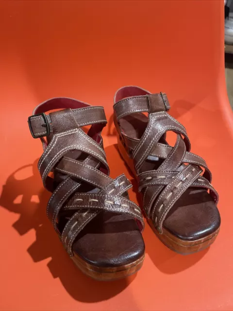 New Without Box Bed Stu Shirley Wooden platform sandals US Size 7