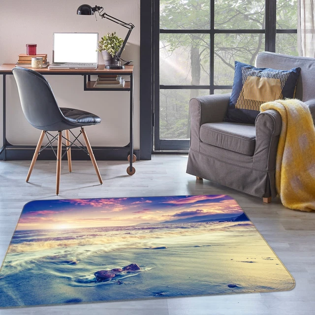 ToeWoe Leuchtende Gaming Stuhl Matte Rund Rutschfest Bürostuhl-Teppich Für Hartholzboden Groß LED-RGB Spiel-Teppiche Bodenschützer Für Spielzimmer