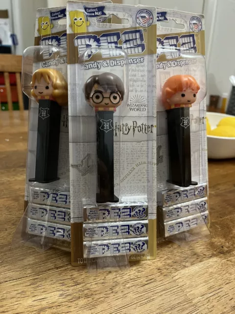 Harry Potter Pez Dispenser Rare Collectible Complete Set Ron Hermoine and Harry