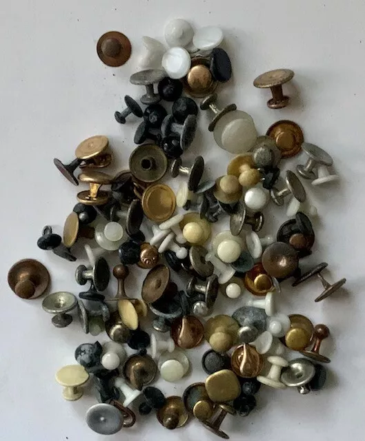 RARE! 100 + Antique Victorian Edwardian Shirt Studs Collar Buttons - MIX