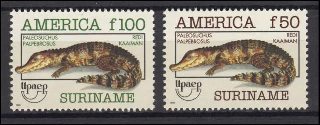 Suriname 1455-1456 Upaep-Ausstellung & Kaiman Paleosuchus 1993, 2 Werte, Satz **