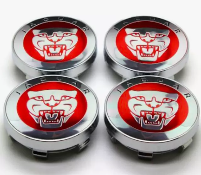 Rot 4x 60mm Für Jaguar Red Nabenkappen Felgendeckel Alufelgen Wheel Cap Radmitte