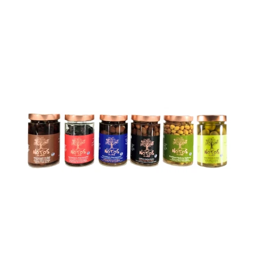 Olive greche Kalamon cretese set premium di 6 vasi