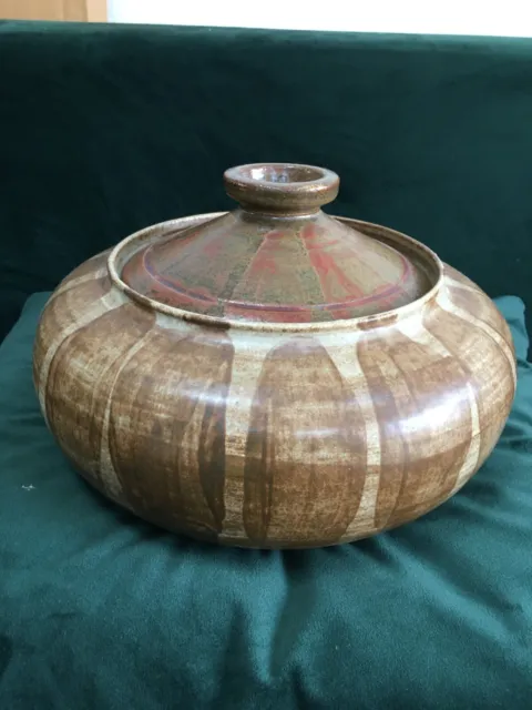 Studio Art Pottery Stoneware Lidded Bowl Dish