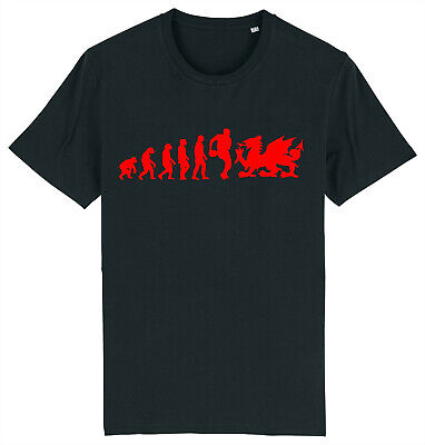 Evoluzione dell'Uomo Rugby Galles Dragon Evoluzione Gallese T-shirt