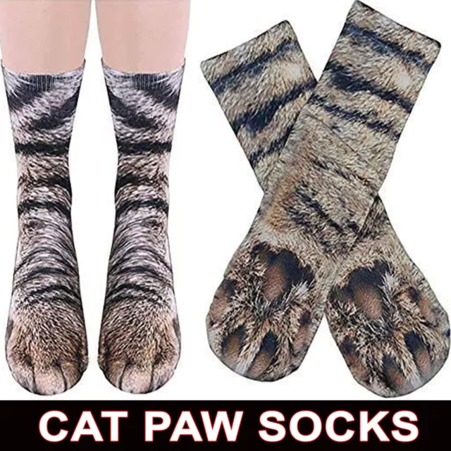 Unisex Adult Cat Paw Socks Animal Paw 3D Simulation Cotton Print Socks 1 Pairs