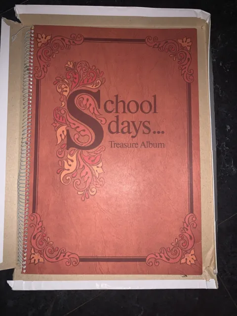 VINTAGE School Days Treasure Album Photos In Original Box 32cm X 23cm..