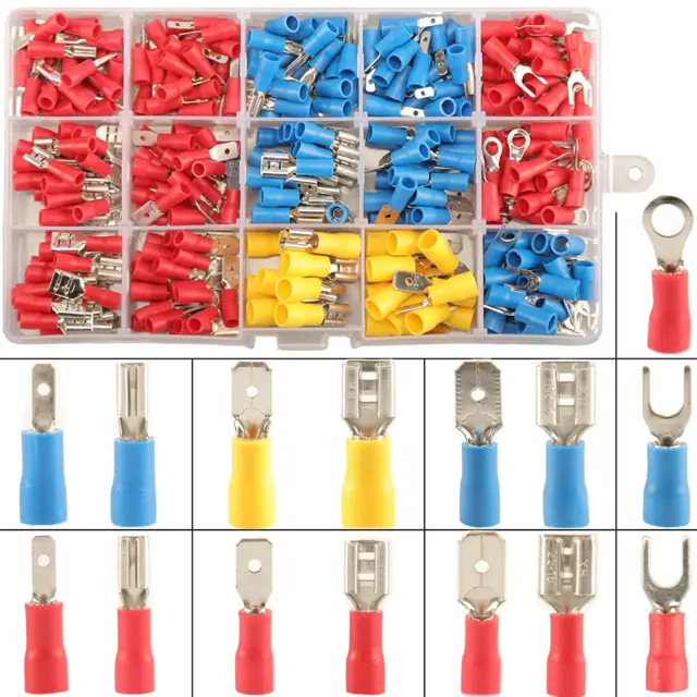 Cosses Electriques Isolée a Sertir 280 PCS, Kits, Assortiment Connecteurs Ronde