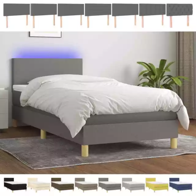 Boxspringbett Matratze LED Bett Bettgestell Polsterbett Lattenrost Stoff vidaXL