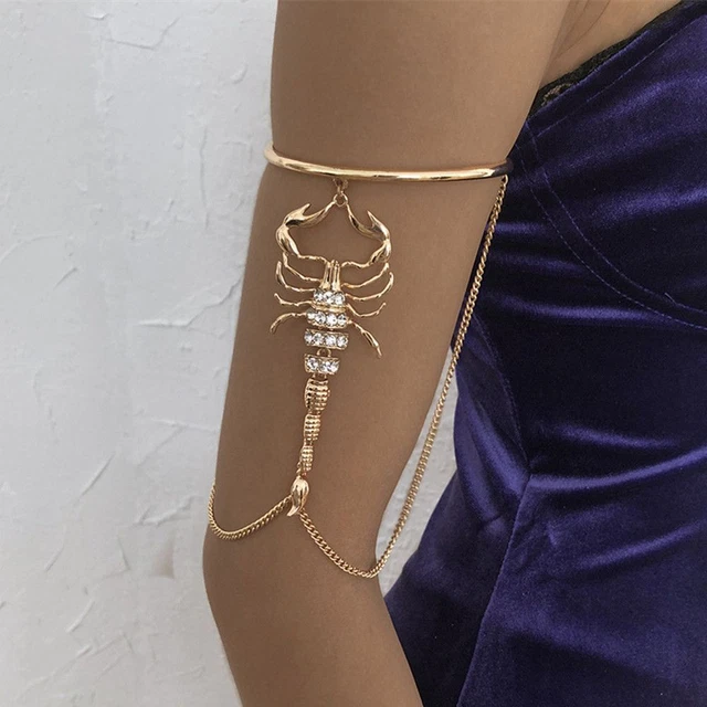 Geometry Scorpion Bracelet Gothic Rhinestone Tassel Bracelet Arm Bangles