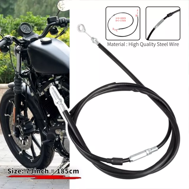 73"185cm CNC Brake Clutch Control Cable Wire For Harley Sportster XL 1200/883