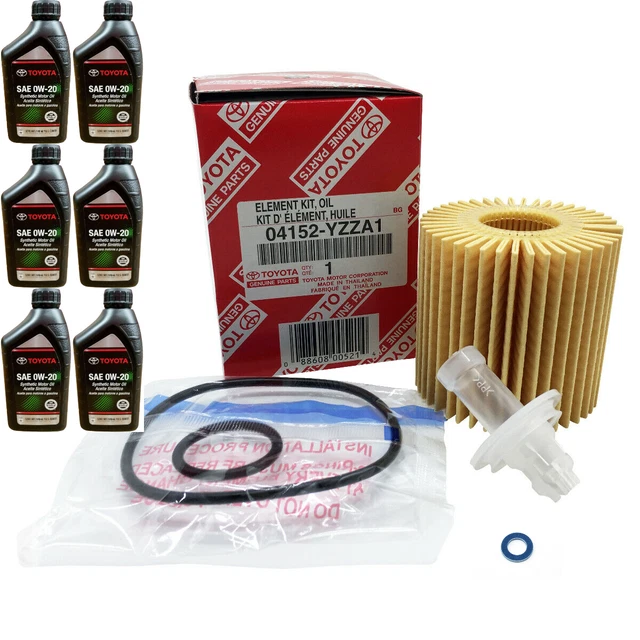 6 PACK GENUINE Toyota Motor Oil SAE 0W20 + With Filter 04152YZZA1