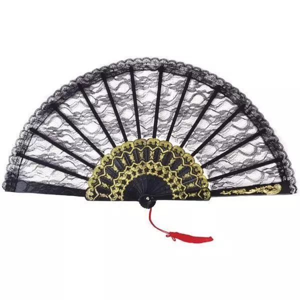 Bristol Novelty Spanish Lace Hand Fan Adult Fancy Dress Costume Accessory 2