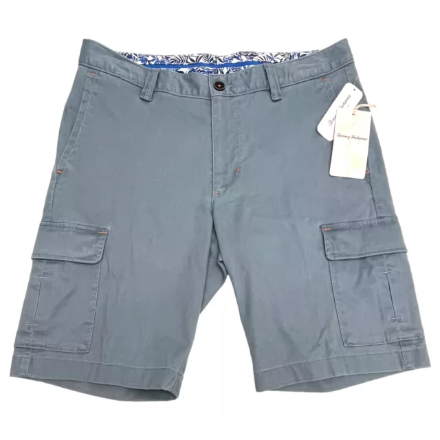 Tommy Bahama Cargo Shorts Mens Coastal Key Mystic Blue Chino Stretch $99