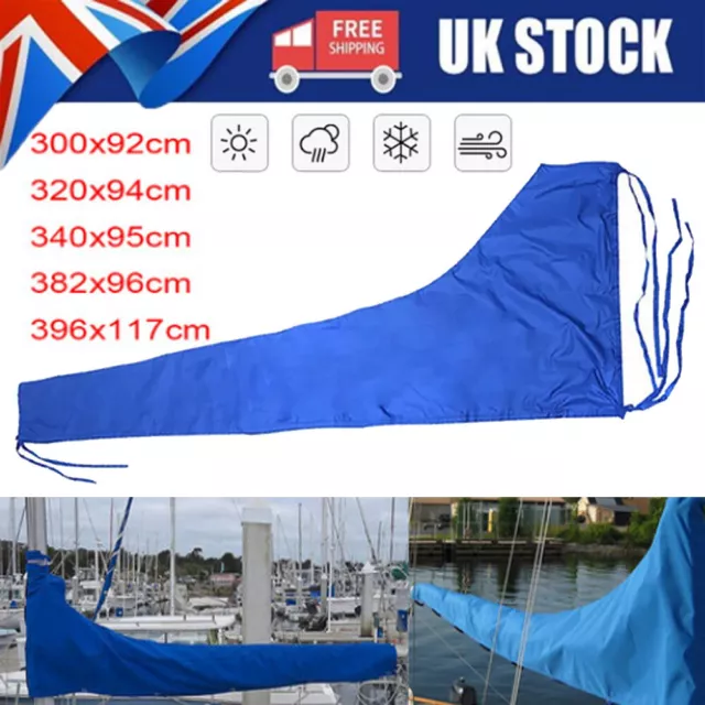 210D Boat Mainsail Boom Canvas Cover 8ft-13ft Waterproof UV Sunproof Sailboat