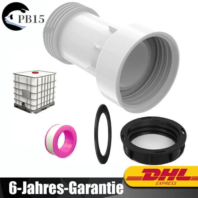 IBC Tank Adapter S60x6 – Distanzstück, Gerade, PE-Material, 11 Cm Lang, Grobgewinde Für IBC Container