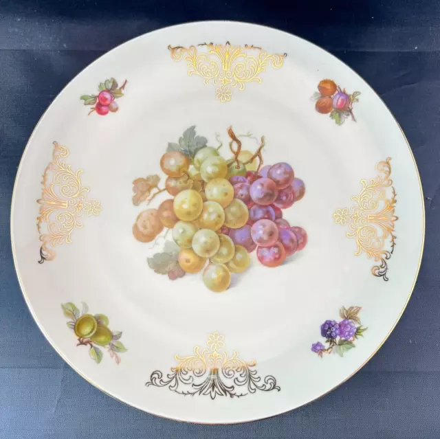 VTG Schumann Arzberg Germany 9 1/2" Harvest Bavarian Luncheon Plate Gold Accents
