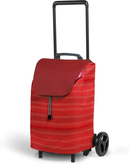 Gimi Easy Carrello Trolley Spesa Portaspesa Rosso Con 2 Ruote in Poliestere 40lt