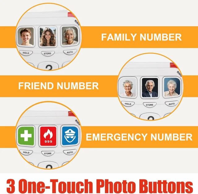UVITAL BIG BUTTON Telephone with Speed Dial for Seniors, Hard of ...