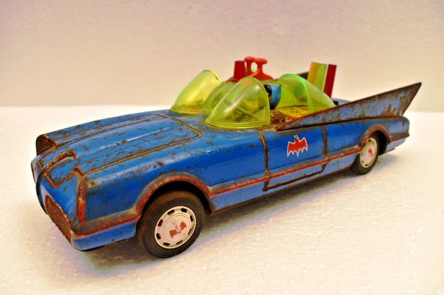 Jouet Batmobile Tin Toy Vintage Aoshia Années 60, Japon, Rare
