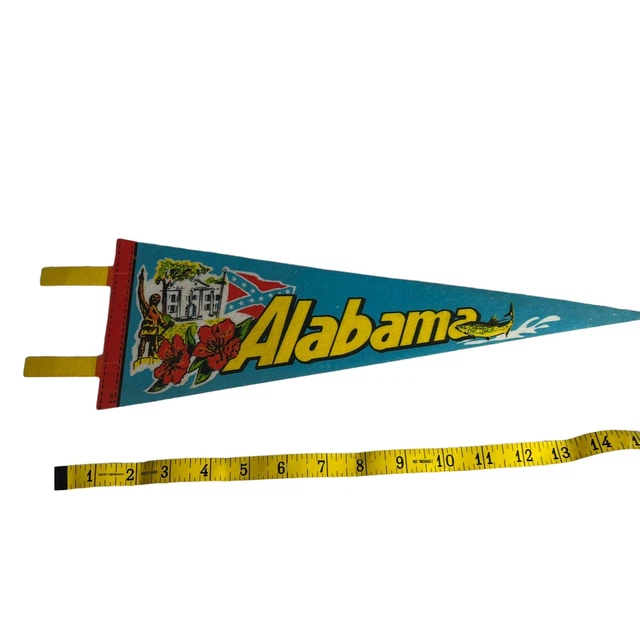 Alabama Pennant Vtg Banner Souvenir Attractions Tourist Travel Wall Decor 15"