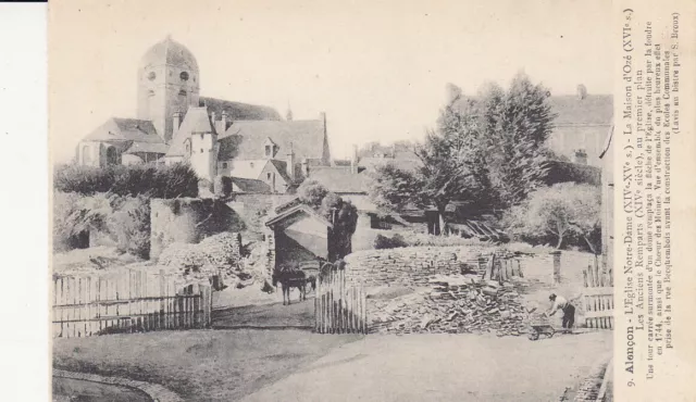 Carte postale ancienne ORNE ALENCON 9 l'église Notre-Dame maison d'Ozé