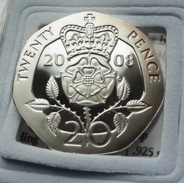 2008 Royal Mint sterling silver Proof 20p coin from The Emblems Collection