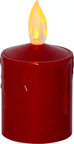 Candela da esterno a LED con sensore di luce, rossa, tremolante (t6R)