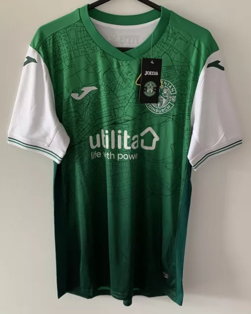 BNWT Official 2021/2022 Hibernian Joma Home Football Shirt Mens Medium M