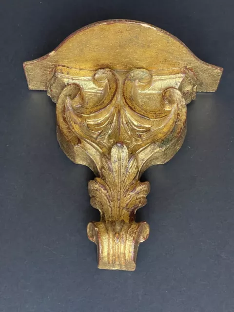 Vintage Italian *LARGE WOOD Gold ~Florentine ITALY SHELF Sconce Antique