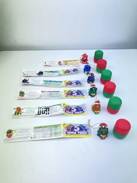 Yowie Vintage Complete Set of 6 Christmas Yowies 1996 + Papers And Egg Capsules