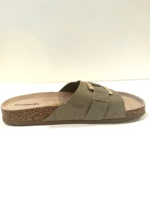 Baretraps Women's 8 "Pollihan" Olive Green Gold Hardware Slide Sandals 3