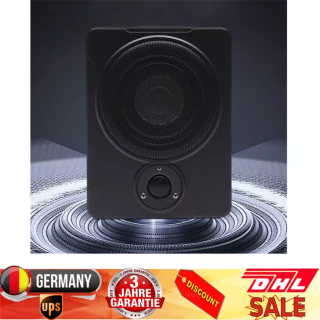 8" 600 Watt Auto Untersitz Subwoofer Kompakt Kfz Aktiv Bassbox Mit Kabel Set DE