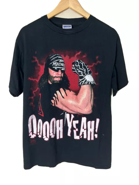 Vintage Macho Man Shirt Randy Savage WCW Short Sleeve Crew Neck Tultex M