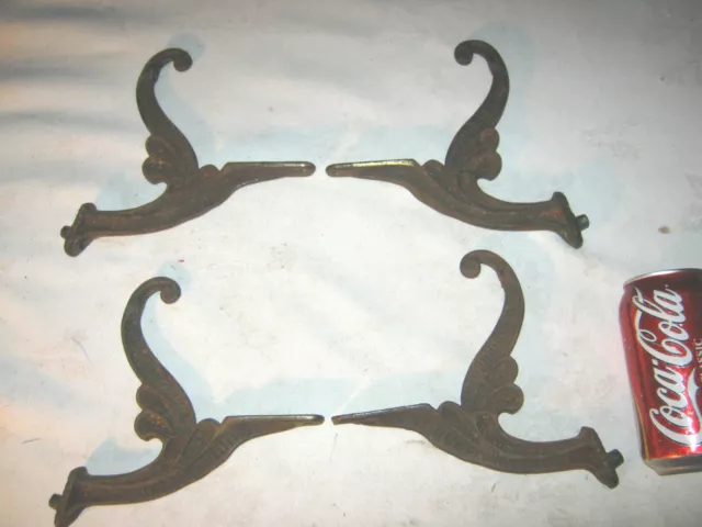 4 Antique Architectural Hall Tree Home Wall Hook Bracket Cast Iron Usa Hardware