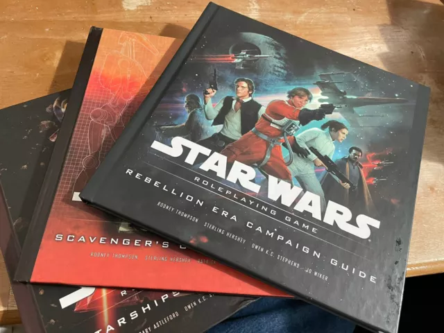 Star Wars HC Book D20 RPG WOTC D&D 6 Book Lot, Galaxy/Intrigue, @ War, Rebellion