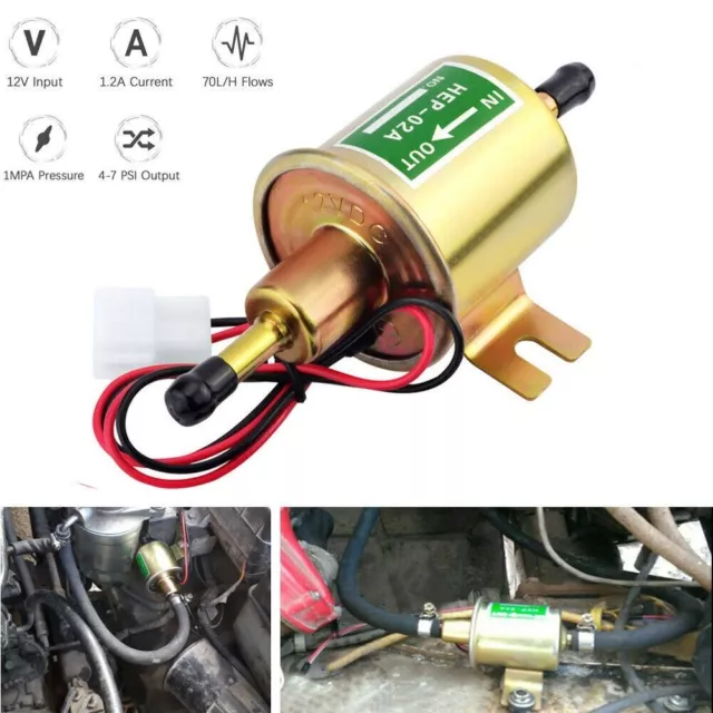 12V Car Fuel Pump 4-7PSI Inline Fuel Pump Fuel Pump Kit  Universal