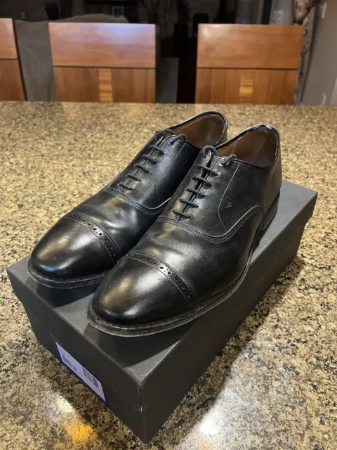 Allen Edmonds Park Avenue Oxford Black Leather Cap Toe Dress Shoe Men's 12 D