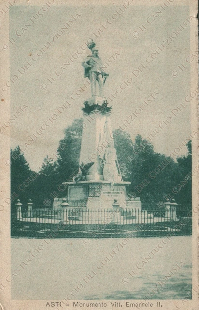 1918 ASTI Monumento Vittorio Emanuele II Re d'Italia Cartolina