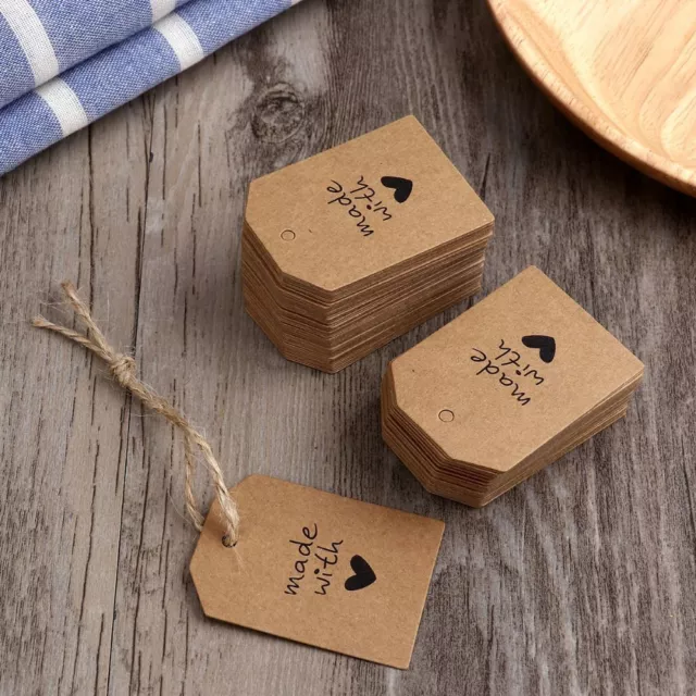 Kraft Paper Wedding Supplies Made with Love Blank Label Gift Cards Hang Tags