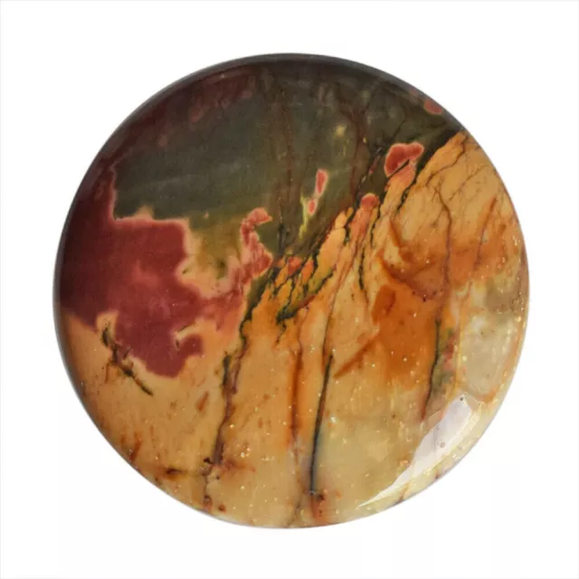 85 Cts Natural American Picasso Jasper Loose Gemstone Round Cabochon