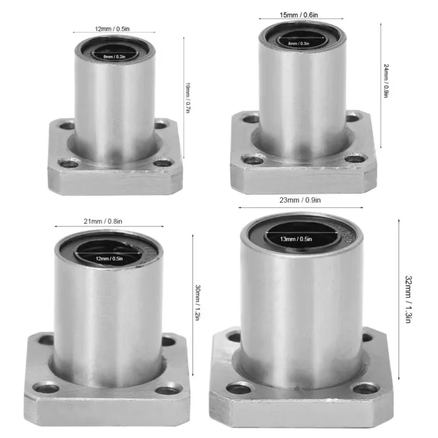 Linear Motion Bearing Square Flange Steel LMK13UU/ LMK12UU/LMK8UU/LMK6UU