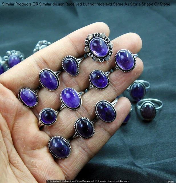 Amethyst 30 Piece Wholesale Ring Lots 925 Sterling Silver Ring NRL-3038