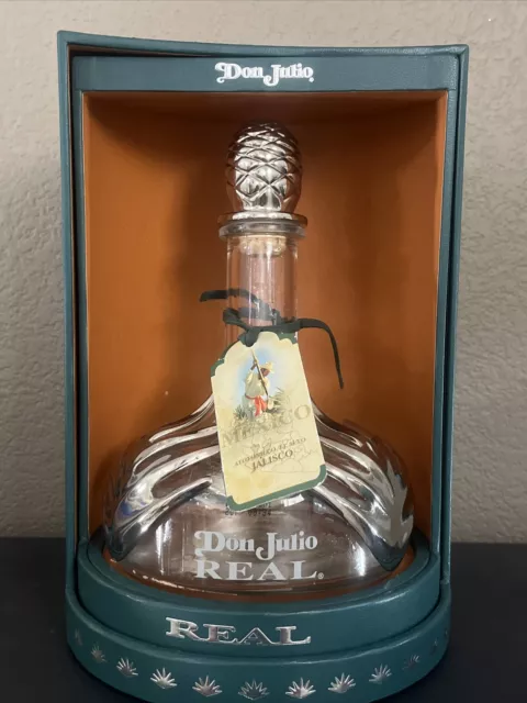 Don Julio Real Empty Anejo Bottle and Rotating Box 750 ML Ships Fast