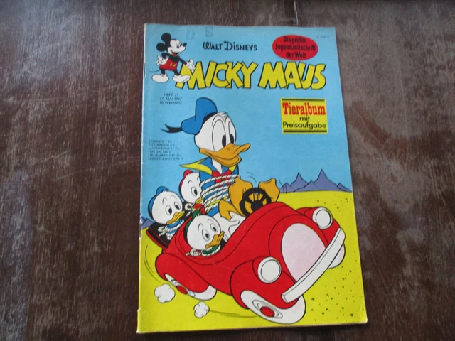 Micky Maus Heft 21/1967, mit Sammelgutschein und Fußball-Sammelbildern ...