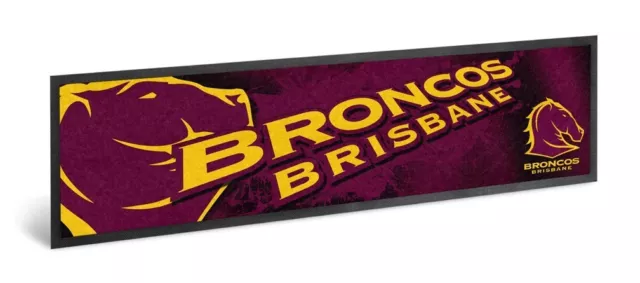 NRL Logo Bar Runner - Brisbane Broncos - Bar Mat - 25cm x 90cm