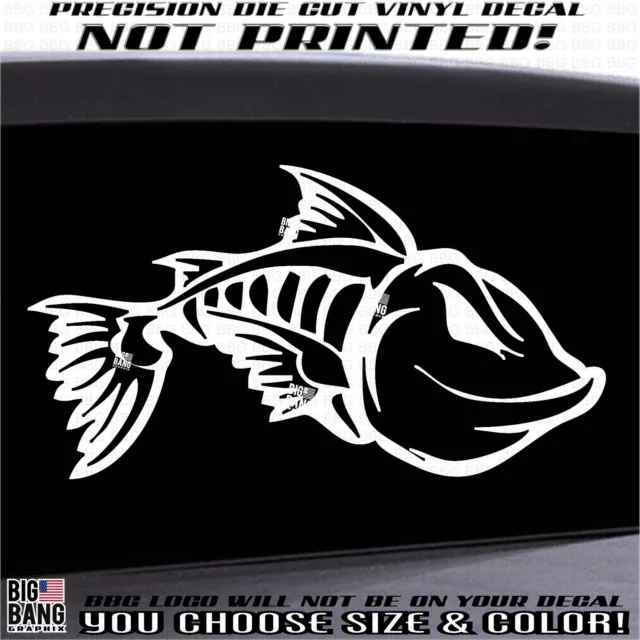 Grim Reaper Skeleton Fish Custom Fishing Car Boat Truck Vinyl Decal Sticker