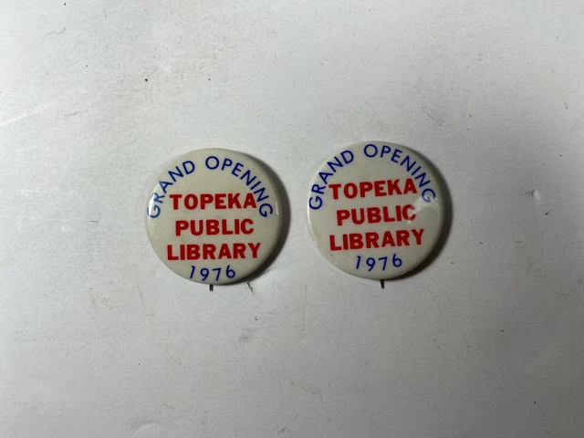 Vintage 1976 Grand Opening Topeka Public Library Pinback Button Pin